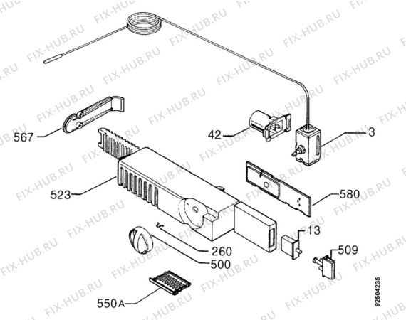 Взрыв-схема холодильника Alno AZE8128IW - Схема узла Thermostat